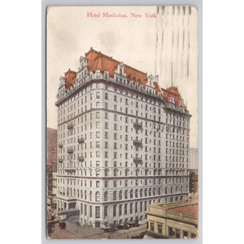 Vintage Manhattan Hotel‎ New York Postcard